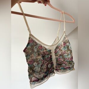 Free People Floral Sheer Camisole Top